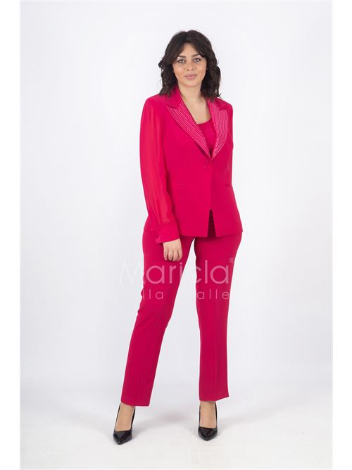 tailleur collo ricamo PAOLA FORTI | PF416FUXIA